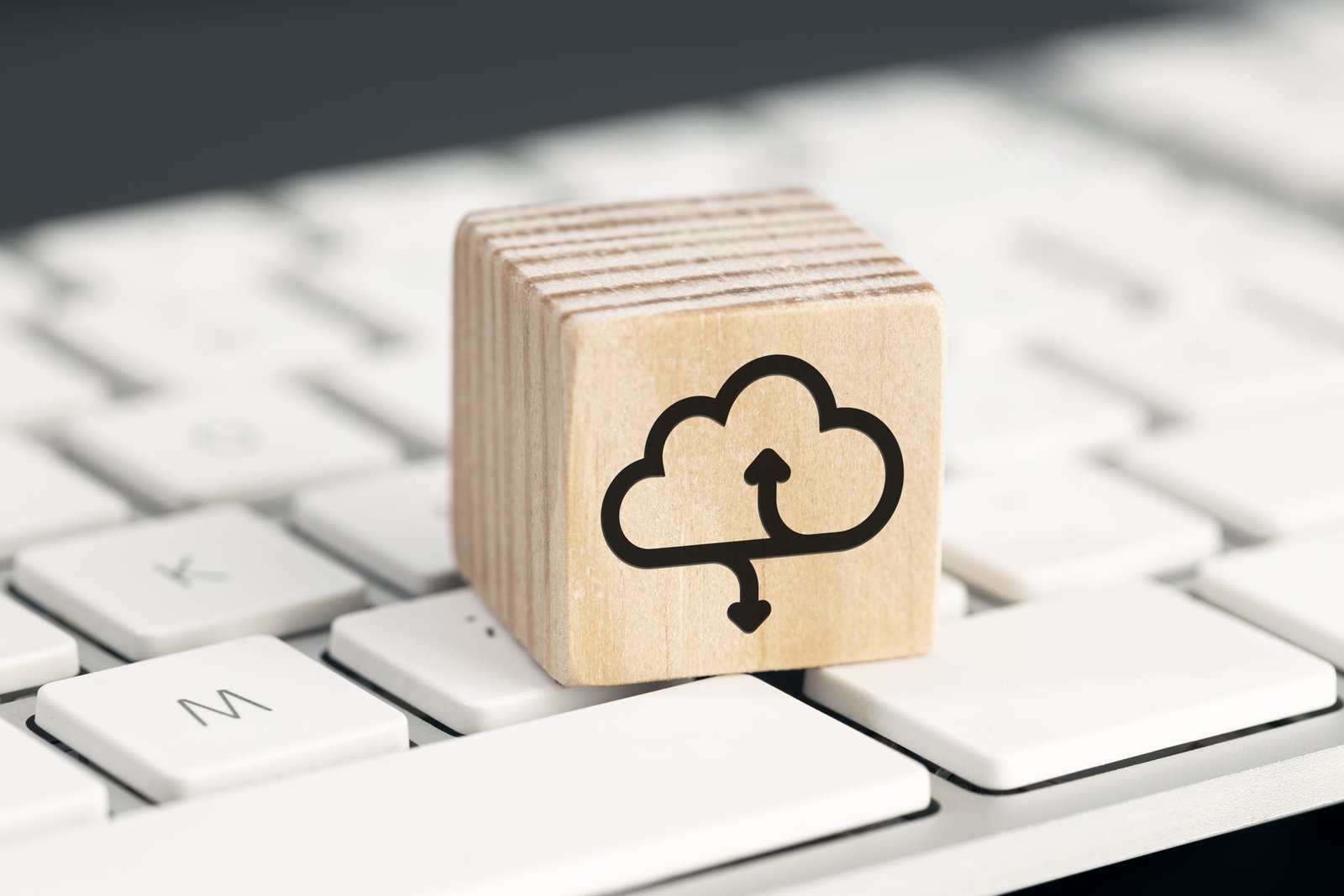 Cloud computing concept on keyboard